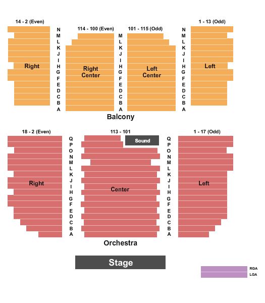 Tarrytown Music Hall seating chart