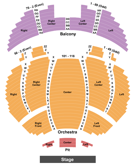 Tennessee Theatre seating chart