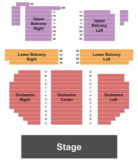 The Academy Theatre - PA seating chart