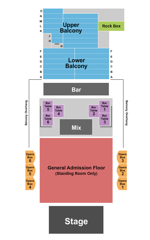 The Blue Note - MO seating chart