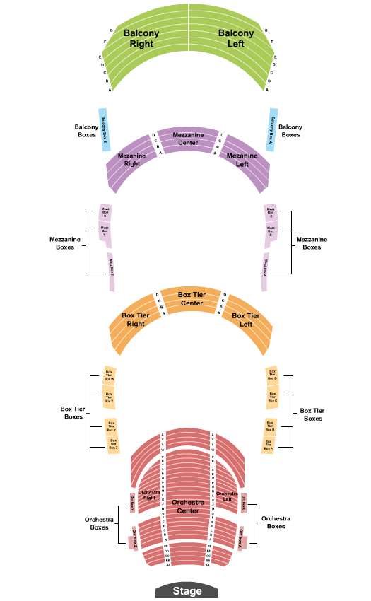 The Fisher Center for the Performing Arts seating chart