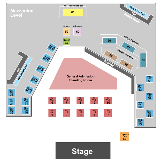 The King of Clubs - Columbus seating chart