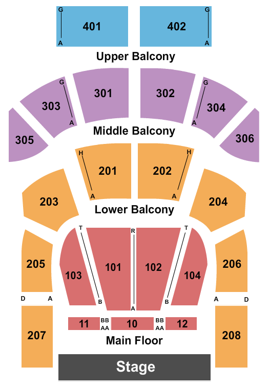 The Tabernacle - GA seating chart