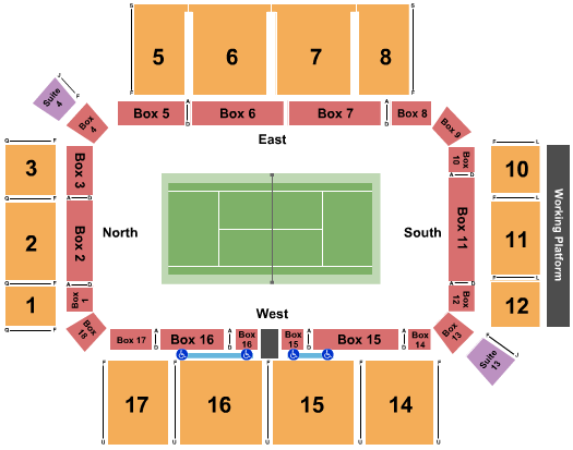 The Wake Forest Tennis Center seating chart