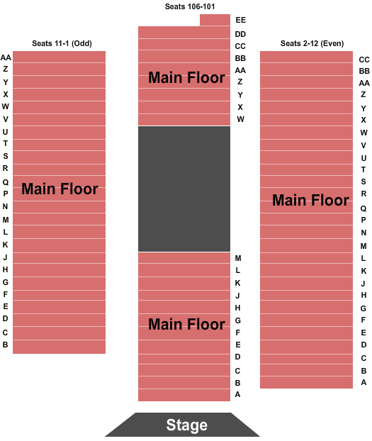Theatre Three seating chart