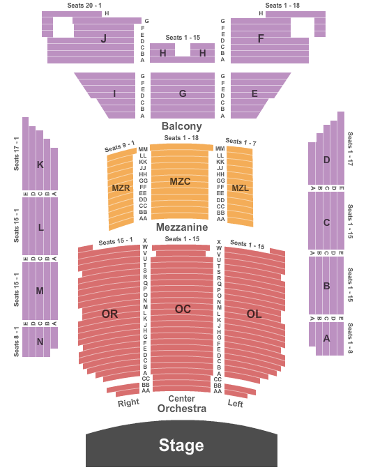 Thomas Wolfe Auditorium at Harrah's Cherokee Center seating chart