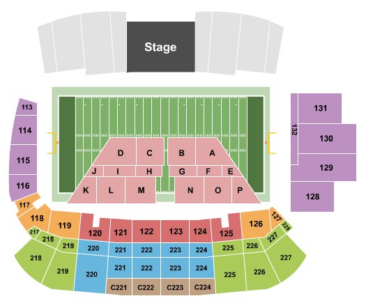 Tom Benson Hall of Fame Stadium seating chart