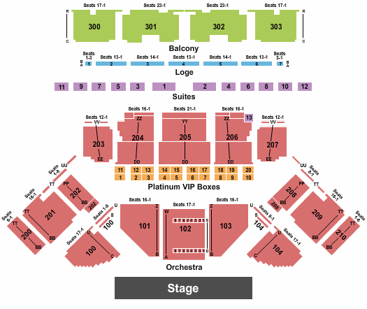 Toyota Oakdale Theatre seating chart