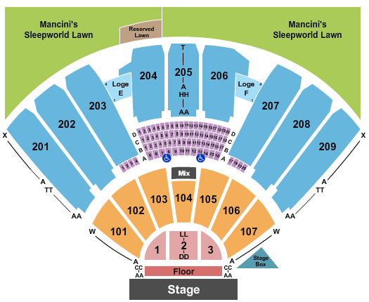 Toyota Pavilion At Concord seating chart