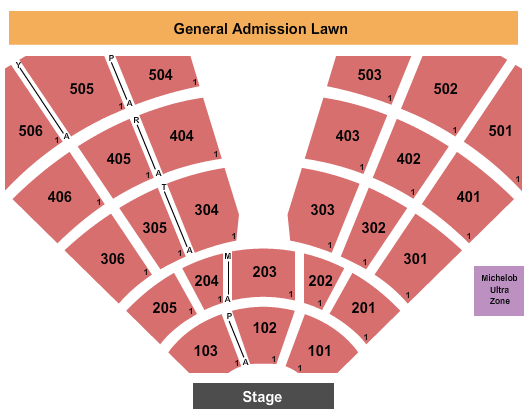 Treasure Island Amphitheater seating chart