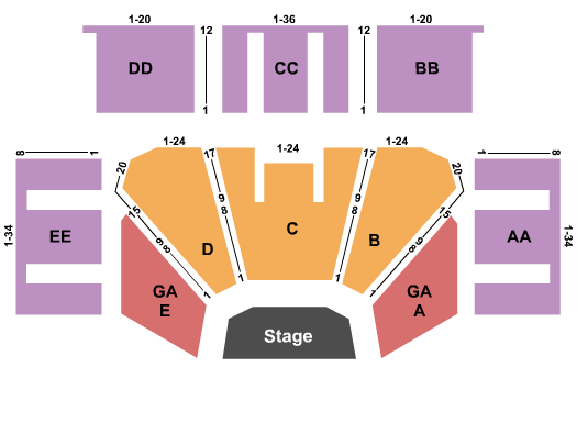 Treasure Island Event Center - MN seating chart