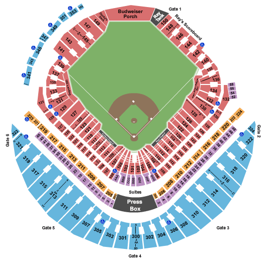 Tropicana Field seating chart