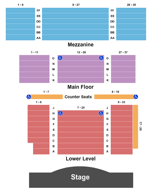 Tupelo Music Hall seating chart