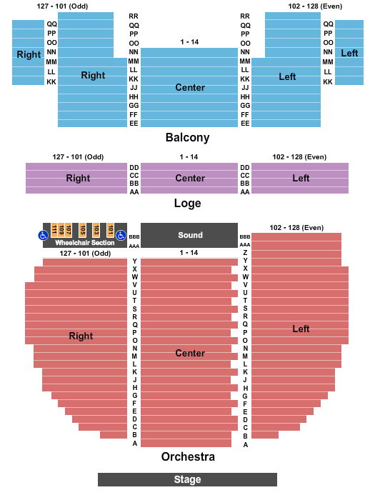 Ulster Performing Arts Center seating chart