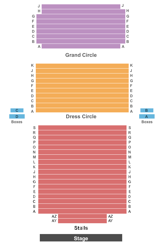 Vaudeville Theatre seating chart