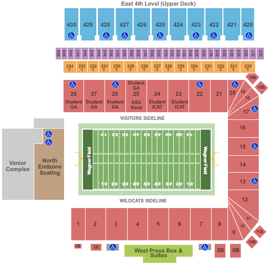 Wagner Field At Bill Snyder Family Stadium seating chart