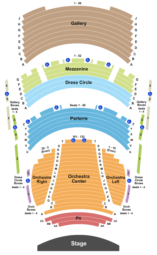 Wagner Noel Performing Arts Center seating chart