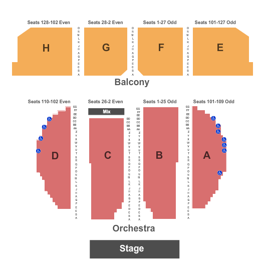 Warnors Theater seating chart