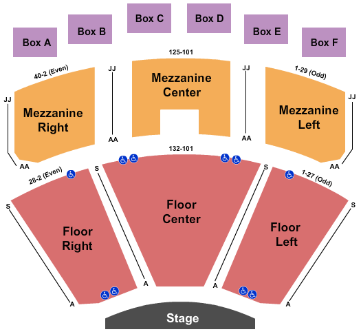 Weldon Mills Theatre seating chart