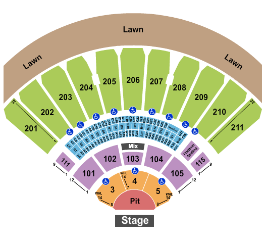 White River Amphitheatre seating chart