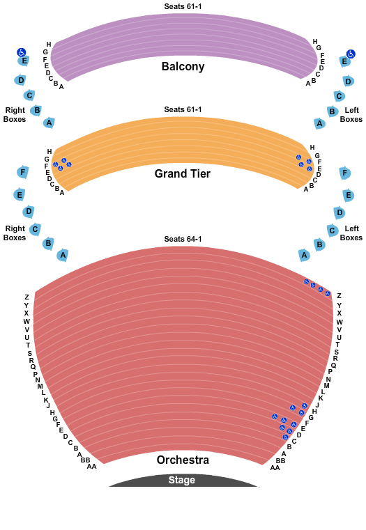 Whitney Hall at The Kentucky Center seating chart