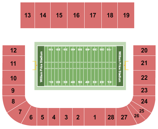 William Price Stadium seating chart