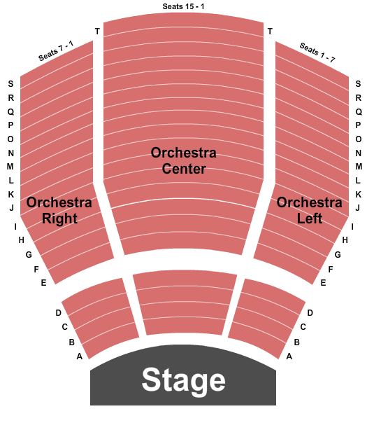 Williams Theatre at Tulsa Performing Arts Center seating chart